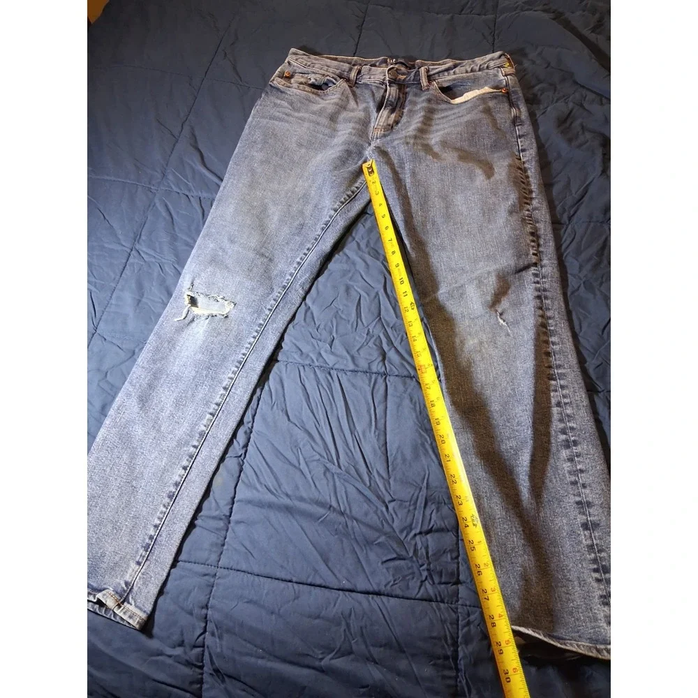 GAP Light‎ Wash Skinny Jeans 34x32 Distressed Grunge Skater